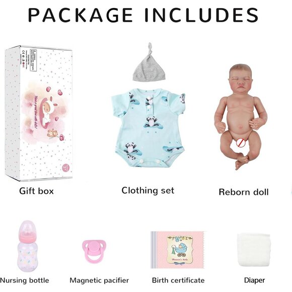 CHAREX Realistic Reborn Baby Dolls Sleeping Anatomically Correct Soft Skin - Picture 6 of 6